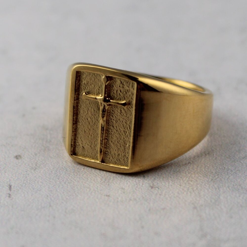 Gold Dagger Ring Stainless Steel